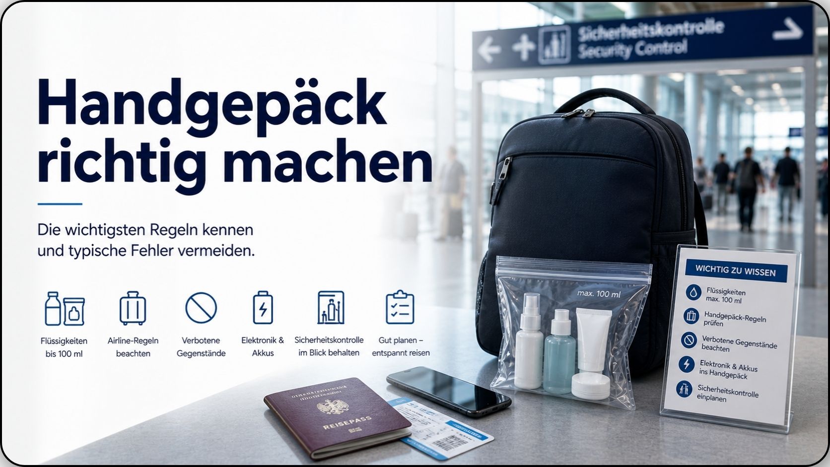 🧳 Handgepäck Regeln 2026: Was wirklich erlaubt ist und worauf Sie achten sollten